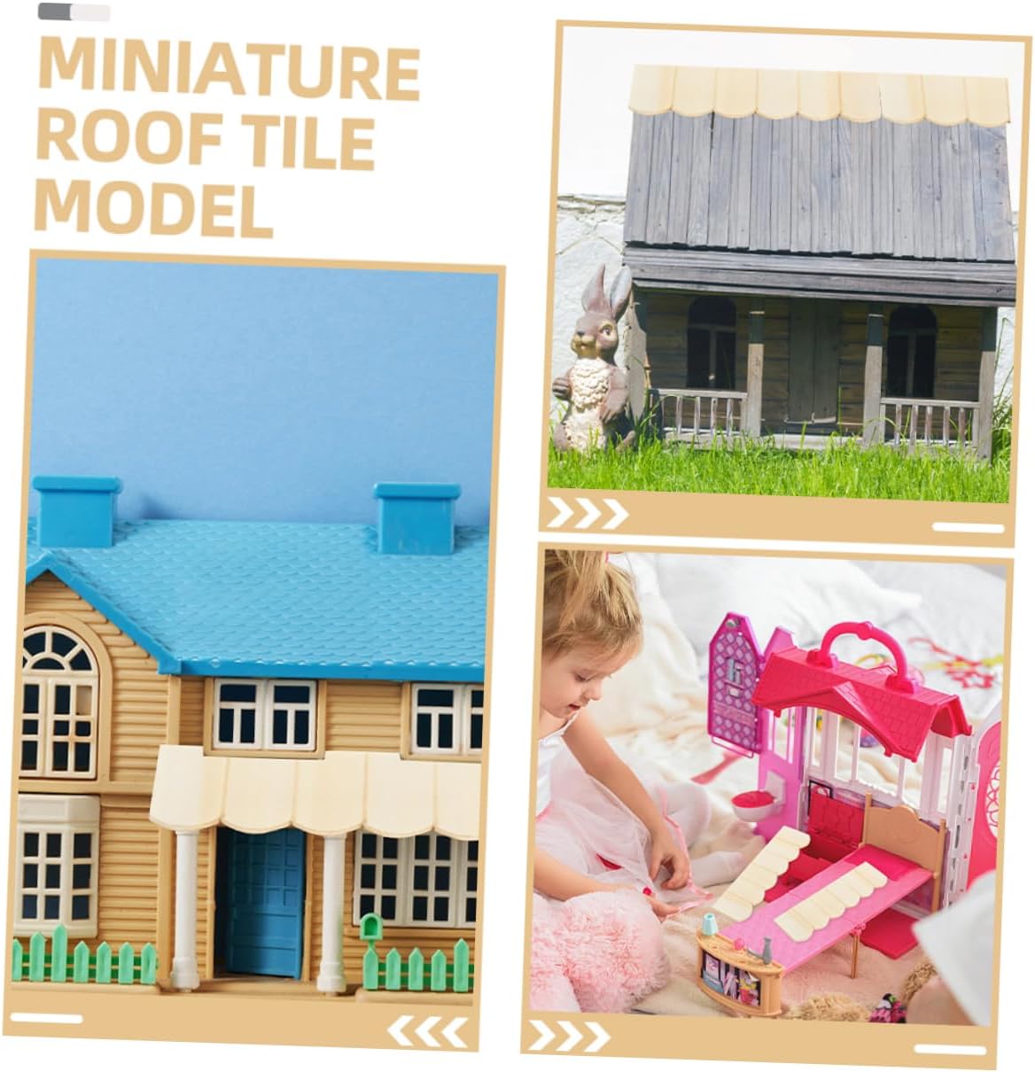 24pcs Dollhouse Miniature Roof Tile K312
