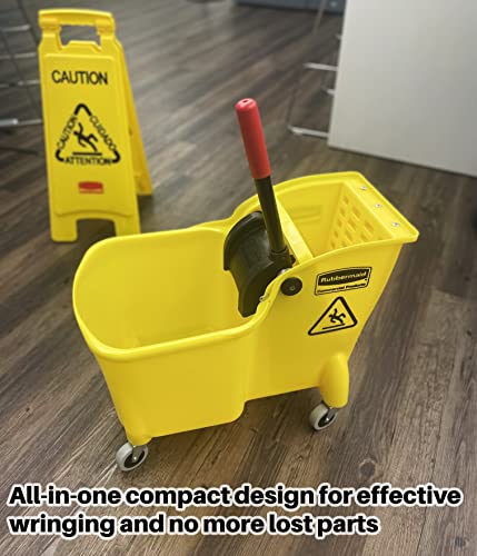 31 QT Yellow Mop Bucket and Wringer Combo on Wheels N461