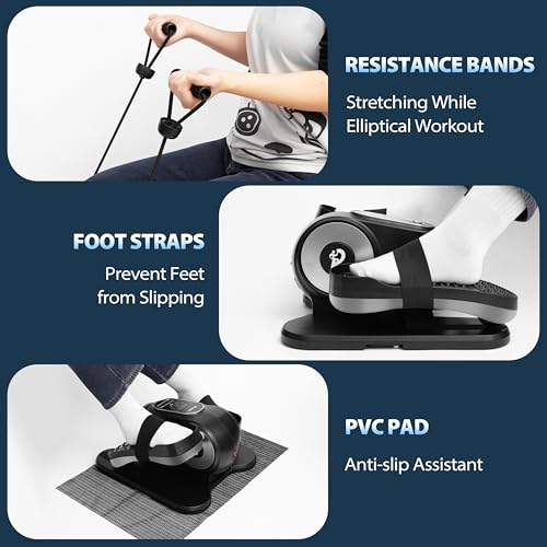 Under Desk Elliptical Machine with Remote, 12 Speed Levels, Quiet Portable Machine I19866