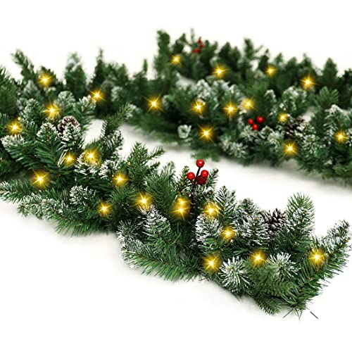 9 FT Pre-lit Christmas Garland with Lights J13126