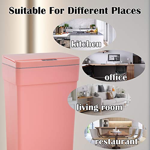 13 Gallon Plastic Automatic Motion Sensor Trash Can with Lid L148