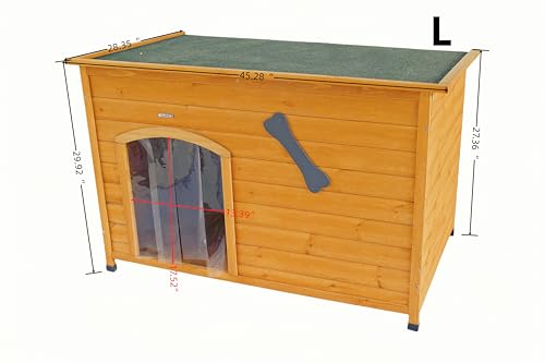 Natural Wooden Doghouse with Elevated Floor B5066
