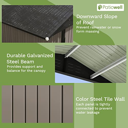 3 x 3 FT Grey Outdoor Storage Shed with Sloping Roof and Single Lockable Door O160391