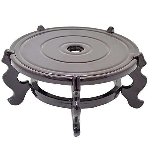 10 Inch Wooden Fishbowl Planter Display Stand N8263