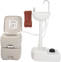 Portable Sink and Toilet Combo, Self-contained 5 Gal Hand Washing Station & 5 Gal Flushing Toilet, Detachable, Compact K412