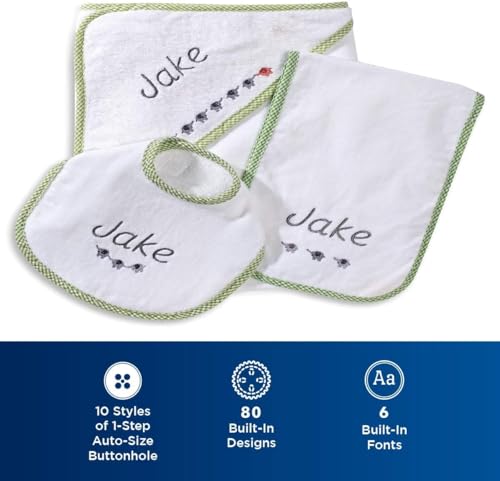 Sewing and Embroidery Machine, 80 Designs, 103 Built-In Stitches, Computerized, 4" x 4" Hoop Area, 3.2" LCD Touchscreen Display, 7 Feet T71835