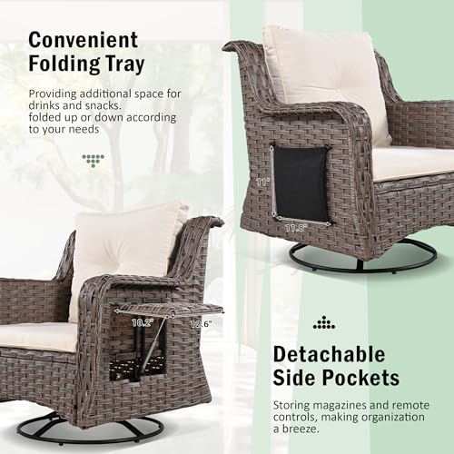 Beige Rattan Patio Furniture Set of 5 with Pet House C704704