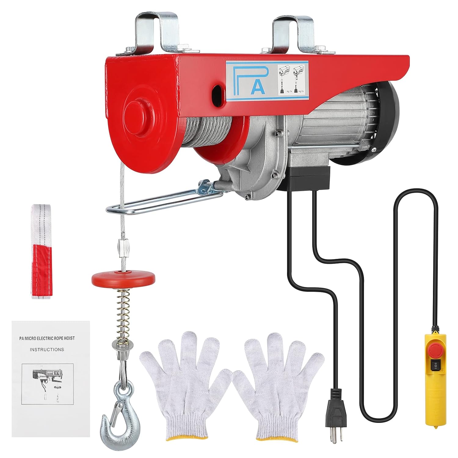 Electric Hoist 1760lbs 39FT Single Cable Lifting Height Steel Wire Winch W27186