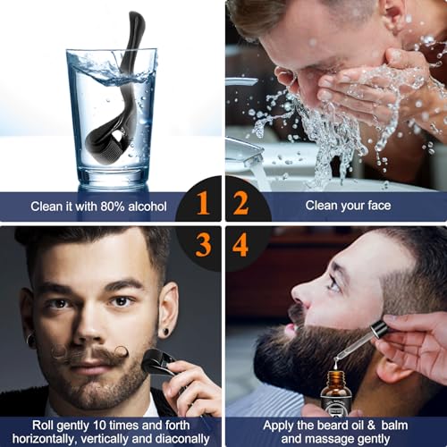 Beard Growth Kit with Beard Growth Oil (2 Packs), Beard Balm, Beard Comb R80433
