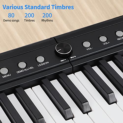 88 Key Semi Weighted Electric Digital Piano with Sustain Pedal, Power Supply, Stand, Carrying Case, Headphones F69841