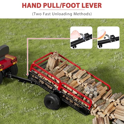 Heavy Duty Steel Dump Cart Utility Trailer, 1500 lbs 15 Cubic Feet with Removable Sides L32079
