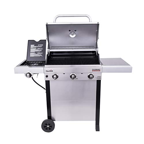 3-Burner Propane Gas Stainless Steel Grill with Side Burner Cart V372631
