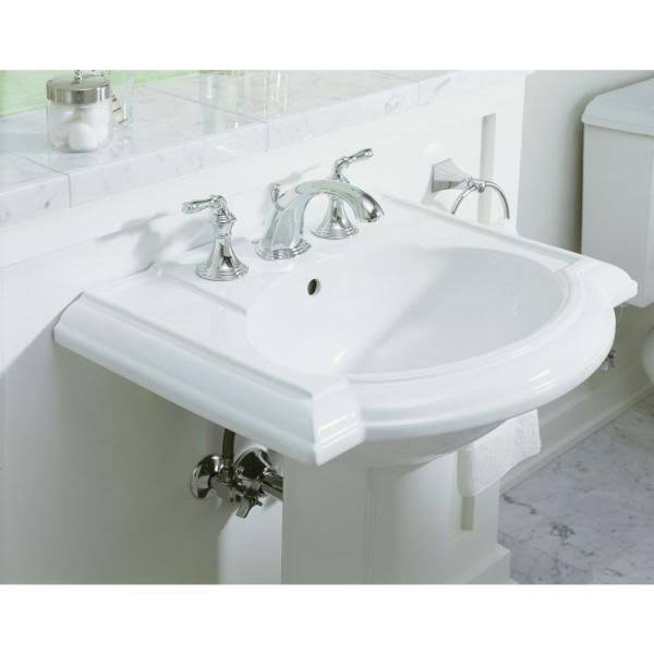 White 24x22 Pedestal Bathroom Sink X7630