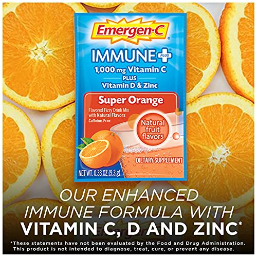1000mg Vitamin C Powder with Vitamin D, Zinc, Antioxidants and Electrolytes, Super Orange Flavor - 30 Count N2934