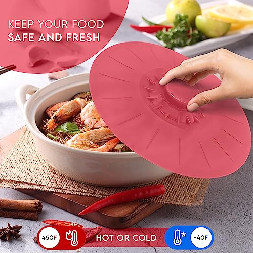 Silicone Bowl Lids Green Set of 5 Reusable Suction Seal Covers S88350