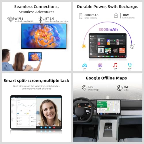 Gray 10.1 inch Android 14 Tablet 64GB+10GB Octa-Core WiFi E706580