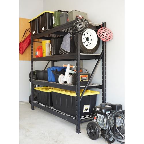 4-Tier Industrial Steel Shelving Unit, 8,000-Pound Load Capacity, 77" W x 24" D x 72" H G34466