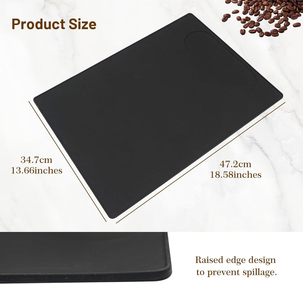 Black Silicone Rubber Mat, 18.9” x 13.8” Y244
