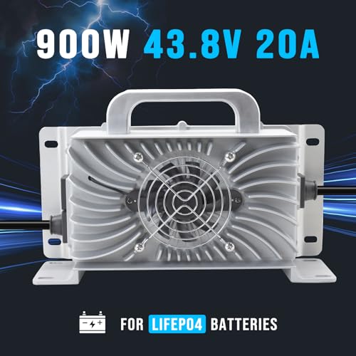 43.8V 20A Lithium Onboard Battery Charger for 36V 12S LiFePO4 Battery, IP67 Waterproof Smart Charger O729077