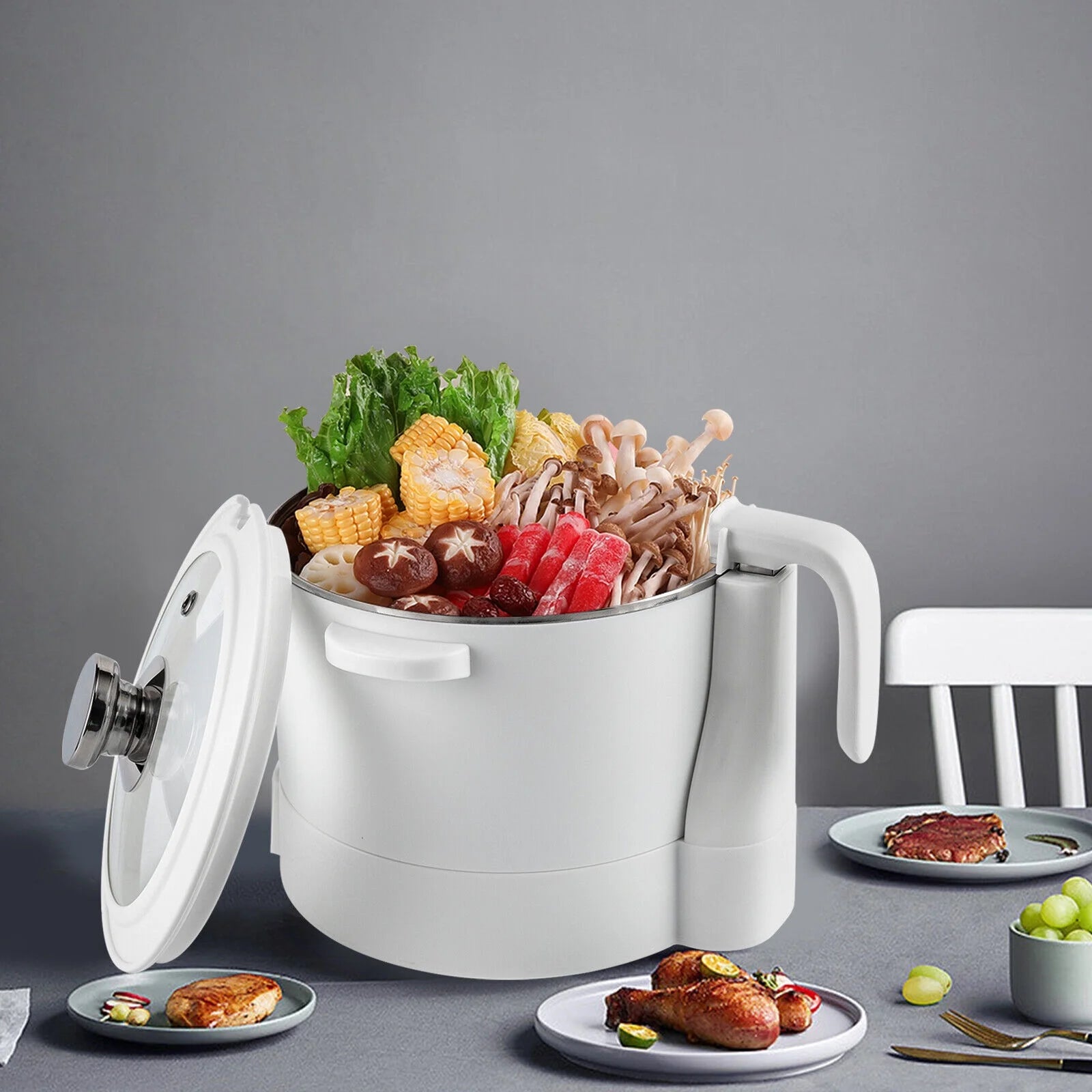 3L Electric Hot Pot with Steamer Nonstick Coating O7003