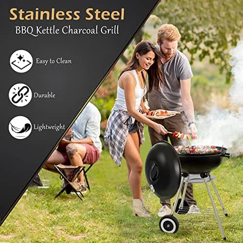 18" Black Stainless Steel Charcoal Grill P5047