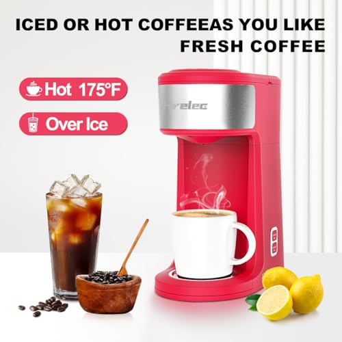 2 in 1 K Cup Coffee Maker, Single Serve Coffee Maker for Capsule and Ground Coffee, Pod Coffee Maker with Self-Cleaning Function, 8-14 oz Brew Size X127