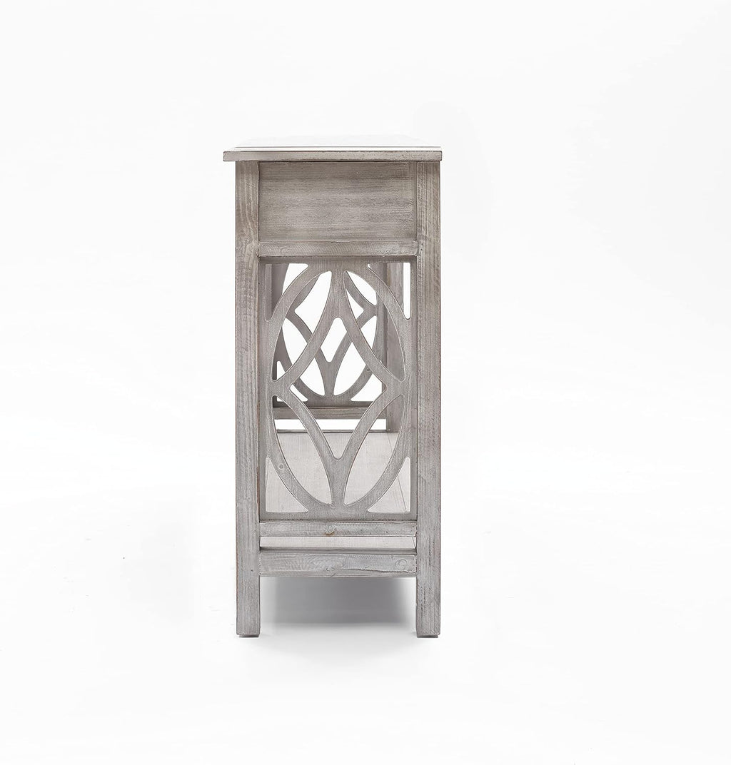 Whitewashed Wood Console Table with Drawers G199649