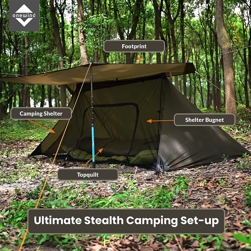 Camping Tarp Set with Ripstop Silnylon Silicone PU Coating W8069