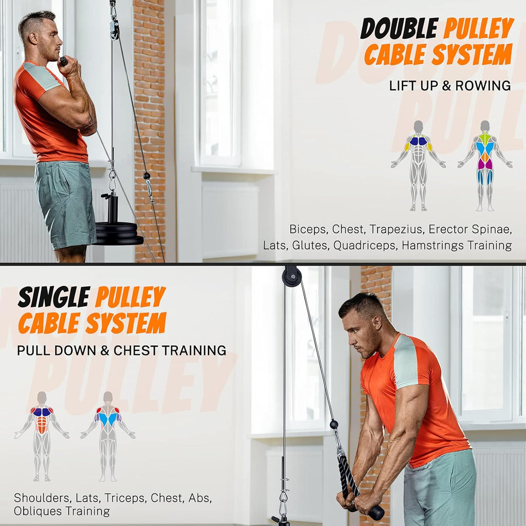 2 Weight Cable Pulley System for Home Gym B148