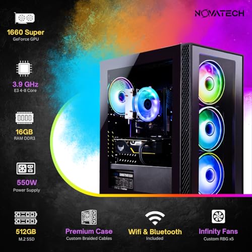 Prebuilt Gaming PC Desktop Computer RX580 8GB Intel i7 Xeon 3.5GHz 16GB RAM 512GB M.2 SSD WiFi BT Win 10 Pro I317