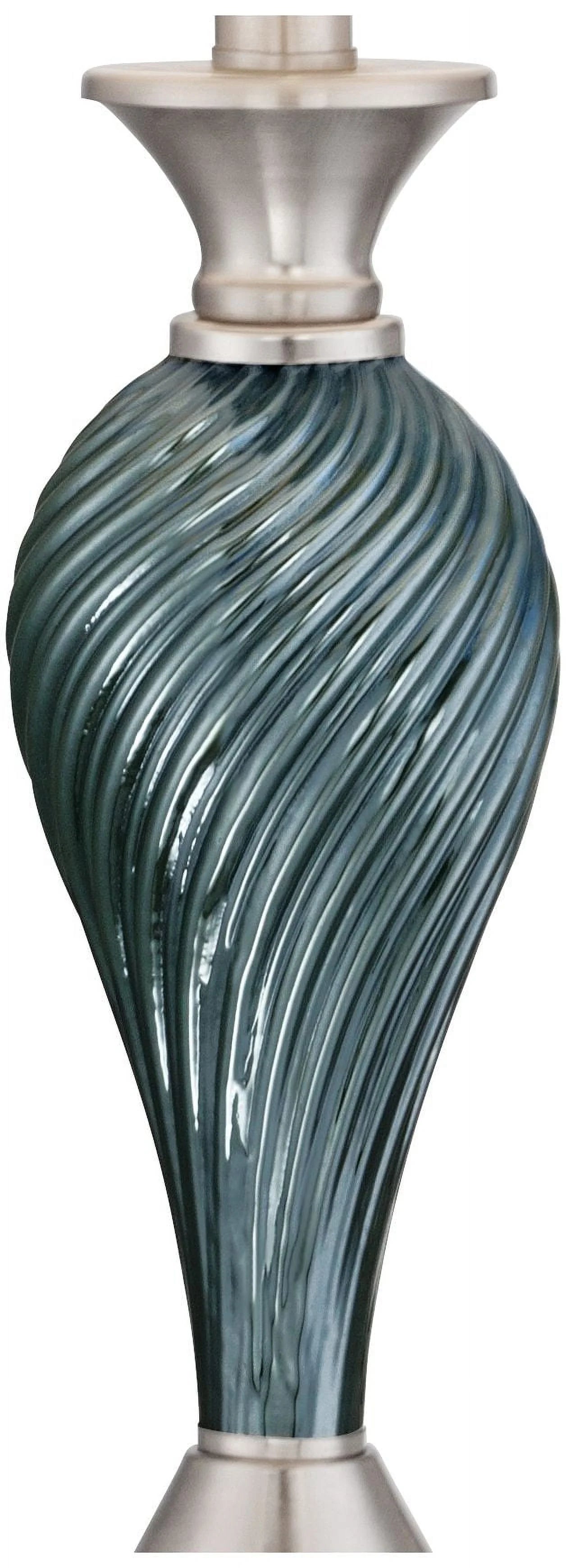 Set of 2 Green-Blue Glass Table Lamps N990672