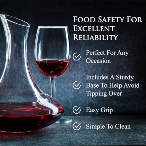 61 Ounce Wine Decanter with Aerator, Wine Carafe Set with 4 Glasses H722
