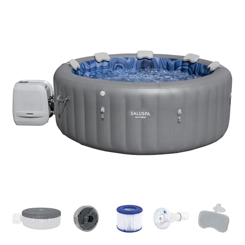 Gray Inflatable Hot Tub with Cover Q633224
