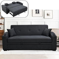 Beige Pinstripe Corduroy Queen Size Convertible Sofa Bed V6080