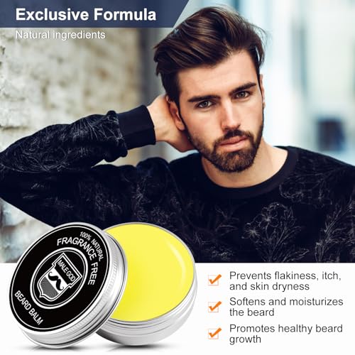 Beard Growth Kit with Beard Growth Oil (2 Packs), Beard Balm, Beard Comb R80433