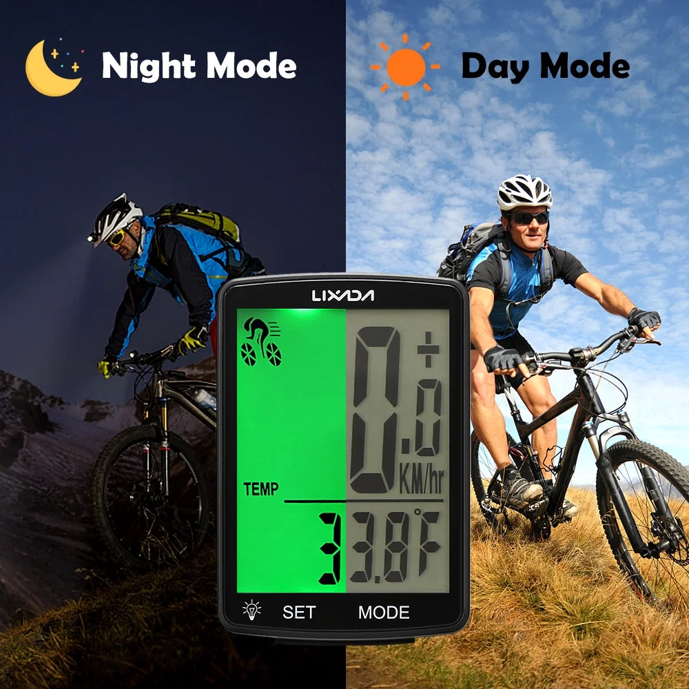 Wireless Bike Computer with LCD Screen Speedometer Odometer B735