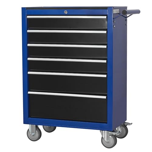 6-Drawer Rolling Metal Tool Chest with Wheels and Keyed Locking V444