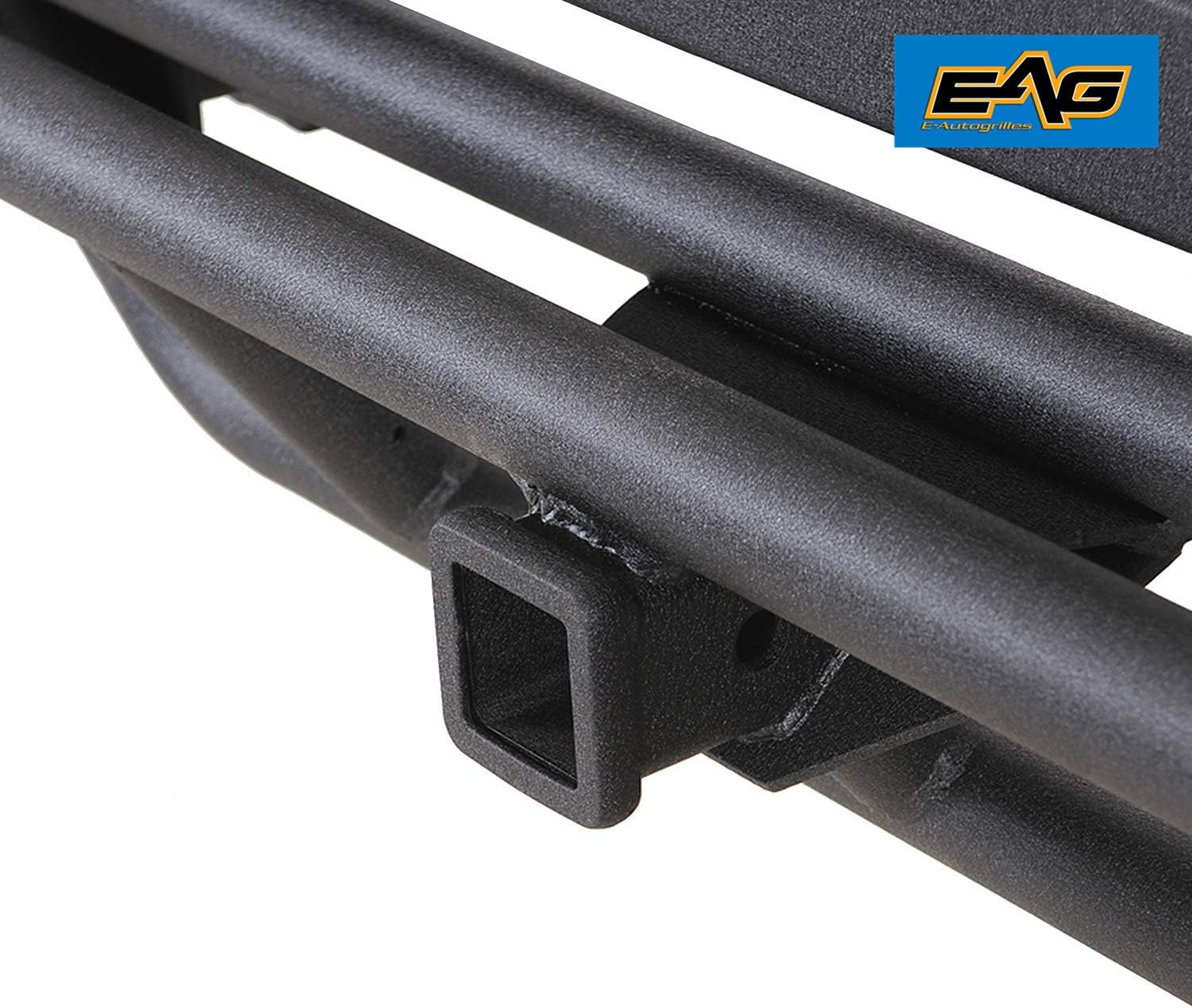 Black Tubular Rear Bumper with Tire Carrier Z27259
