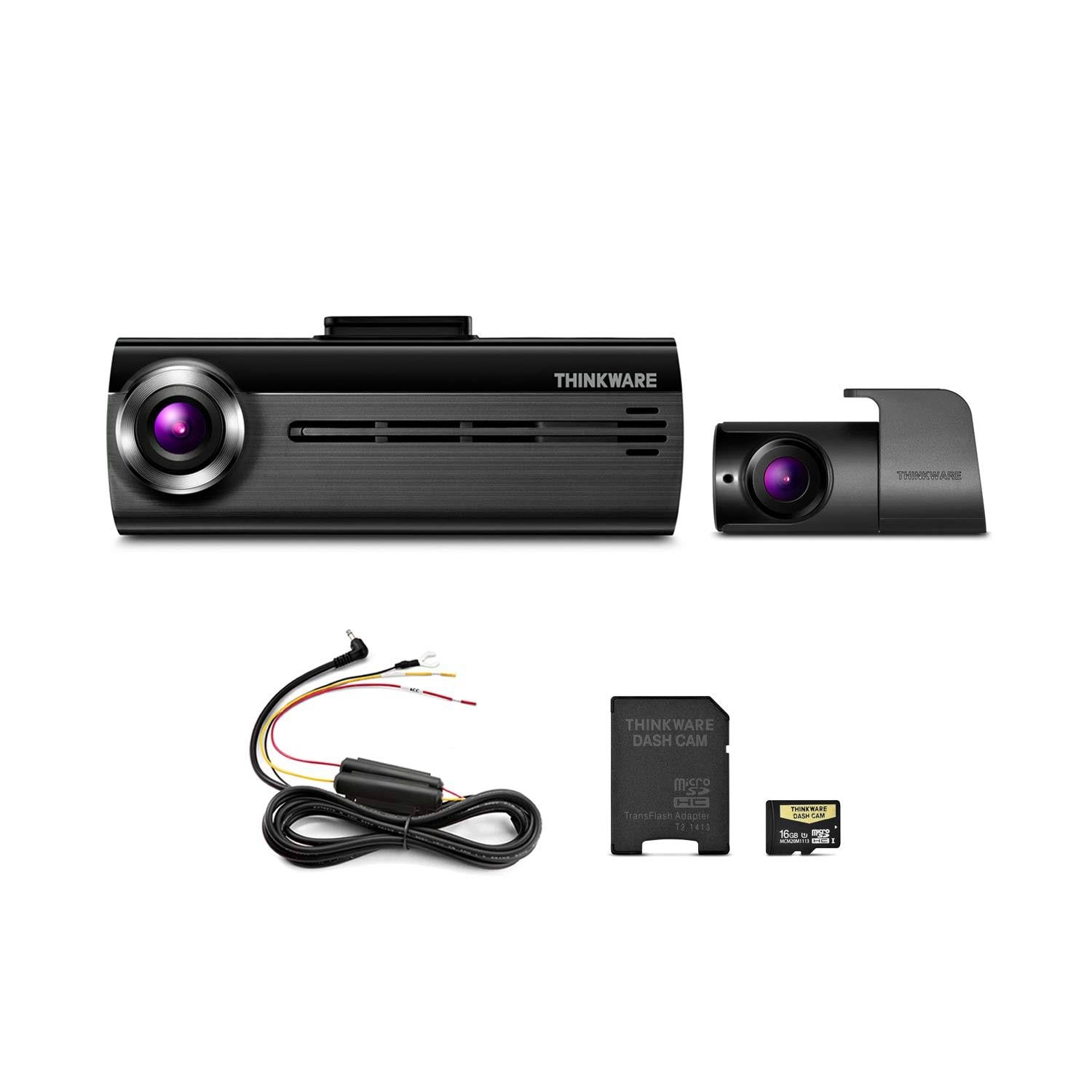 1080p Wi-Fi Dash Cam Bundle with Rear View Camera, Includes 16GB microSD Card and Hardwiring Cable R401