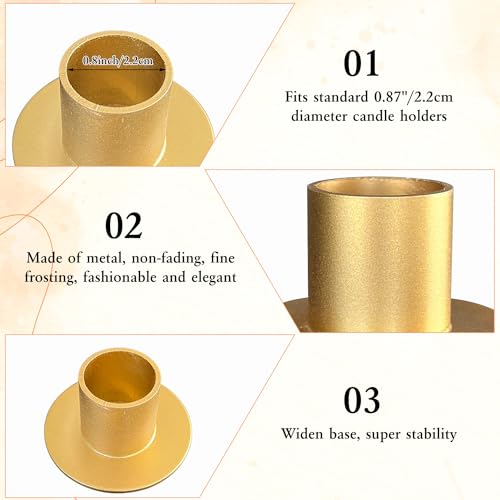 36 Pcs Gold Metal Taper Candle Holders D39541
