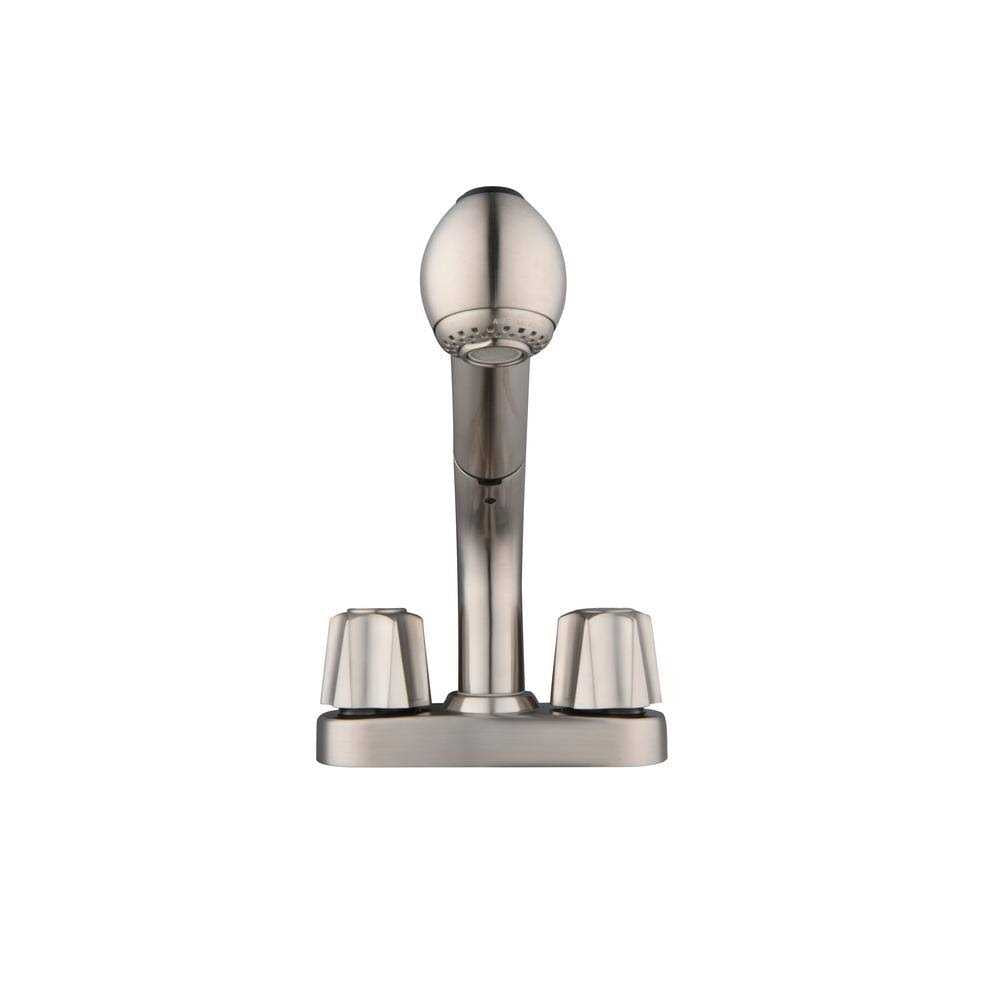 2-Handle Centerset Pull-Out Laundry Faucet in Stainless Steel H801