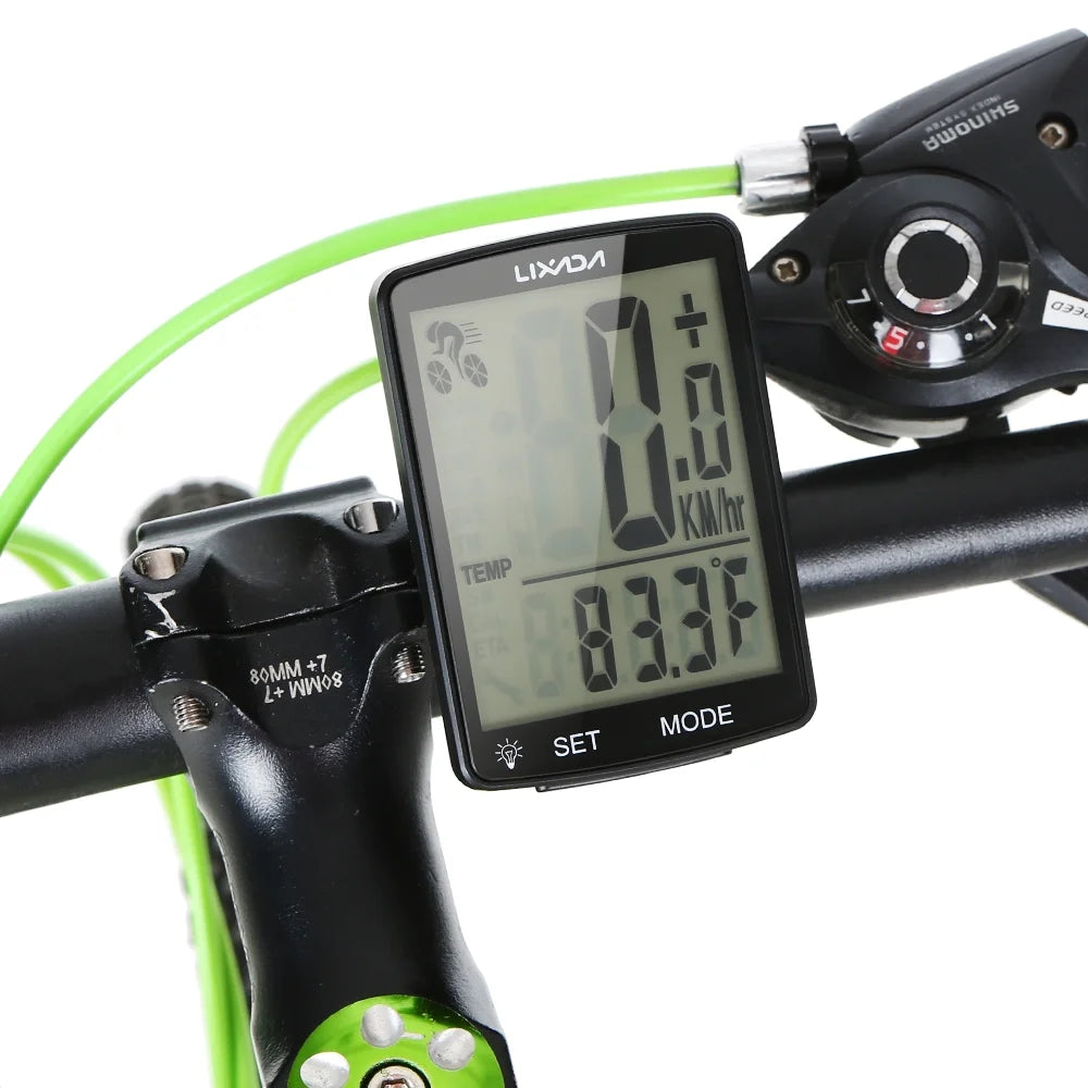 Wireless Bike Computer with LCD Screen Speedometer Odometer B735