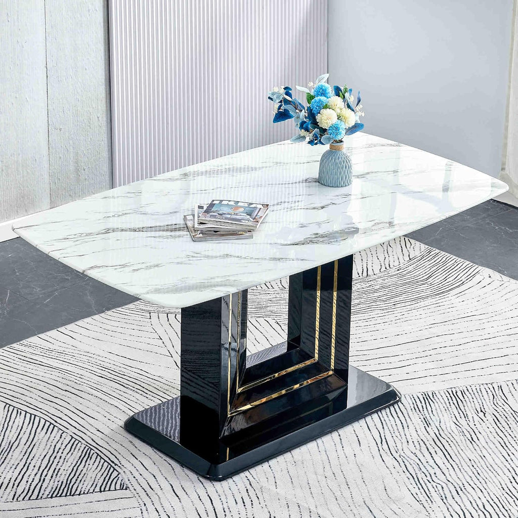 7-Piece Dining Table Set with 6 Soft Chairs K29298