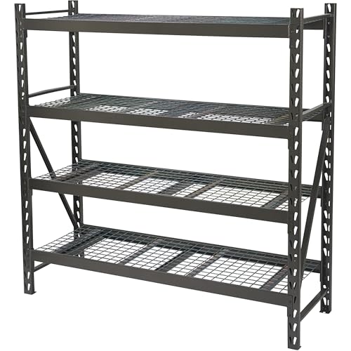 4-Tier Industrial Steel Shelving Unit, 8,000-Pound Load Capacity, 77" W x 24" D x 72" H G34466
