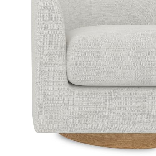 Fog Grey Swivel Barrel-Curved Upholstered Accent Chair J7071