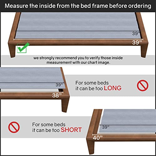 0.75-Inch Heavy Duty Vertical Wooden Bunkie Board/Bed Slats with Cover, Twin XL, Grey K4178