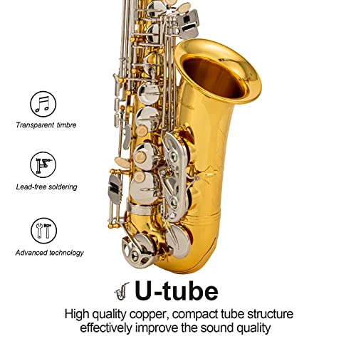 Black/gold keys Eb Alto Saxophone with Case M3844