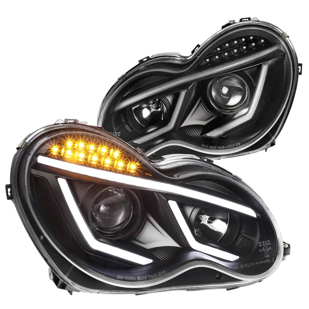 Black LED Projector Headlights G228