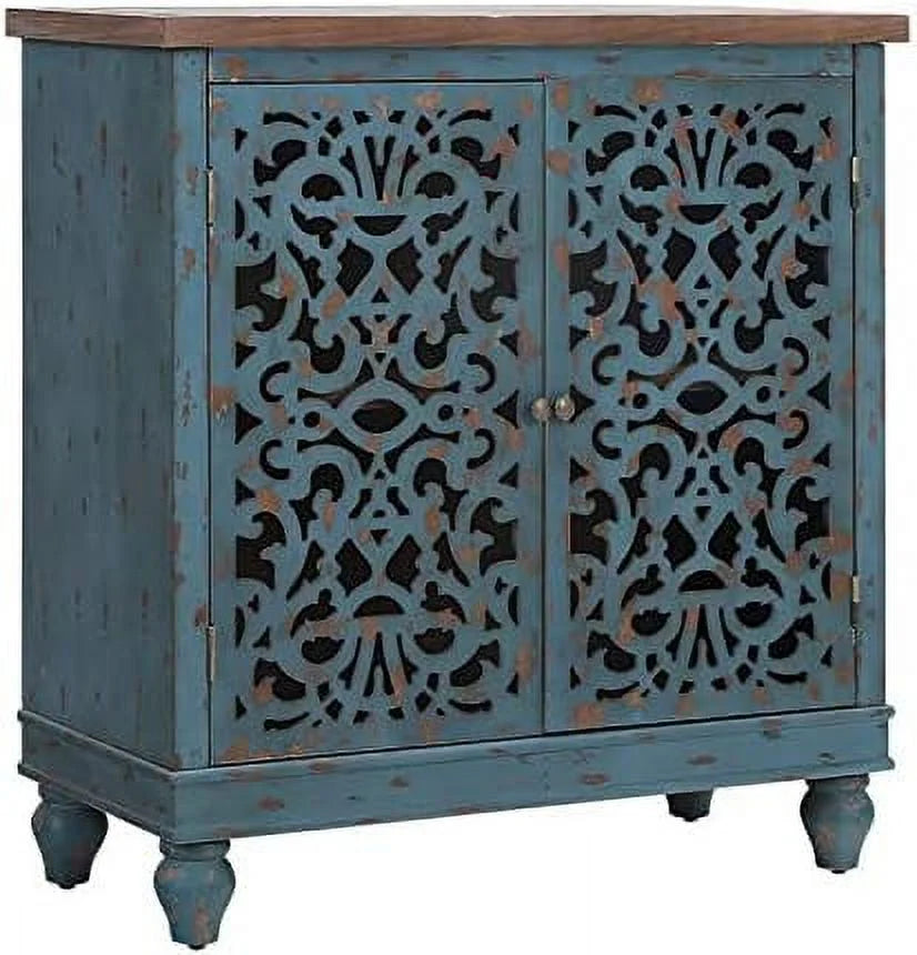 Accent Cabinet with 2 Doors Distressed Wood Frame H861280