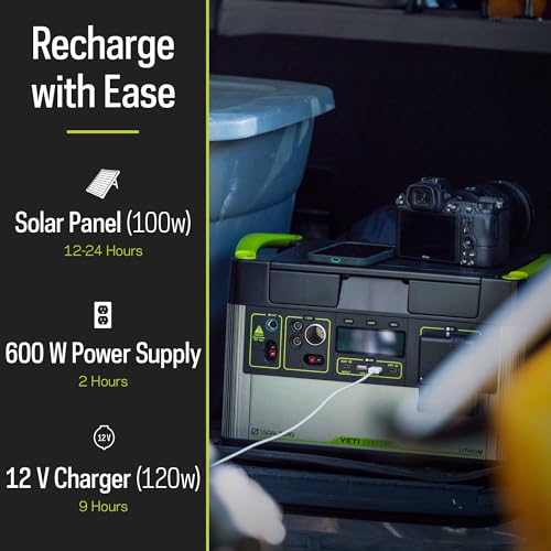 Portable Power Station, 1,000 W, Solar-Powered Generator F98545